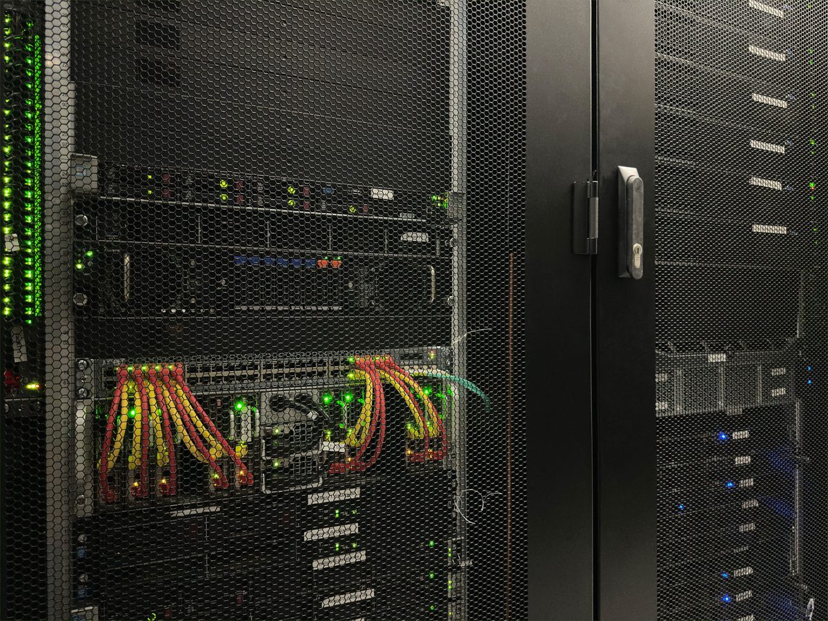 Server racks inside an enterprise data center
