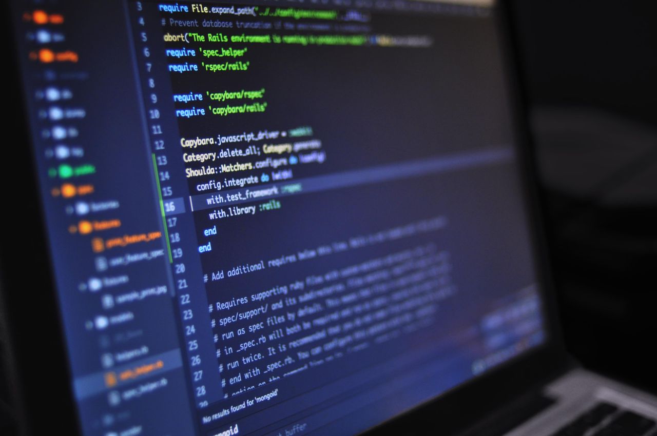Programming code on a monitor